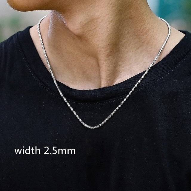Necklace Chain Luxury Men Boy Jewelry Elegant Gold Color