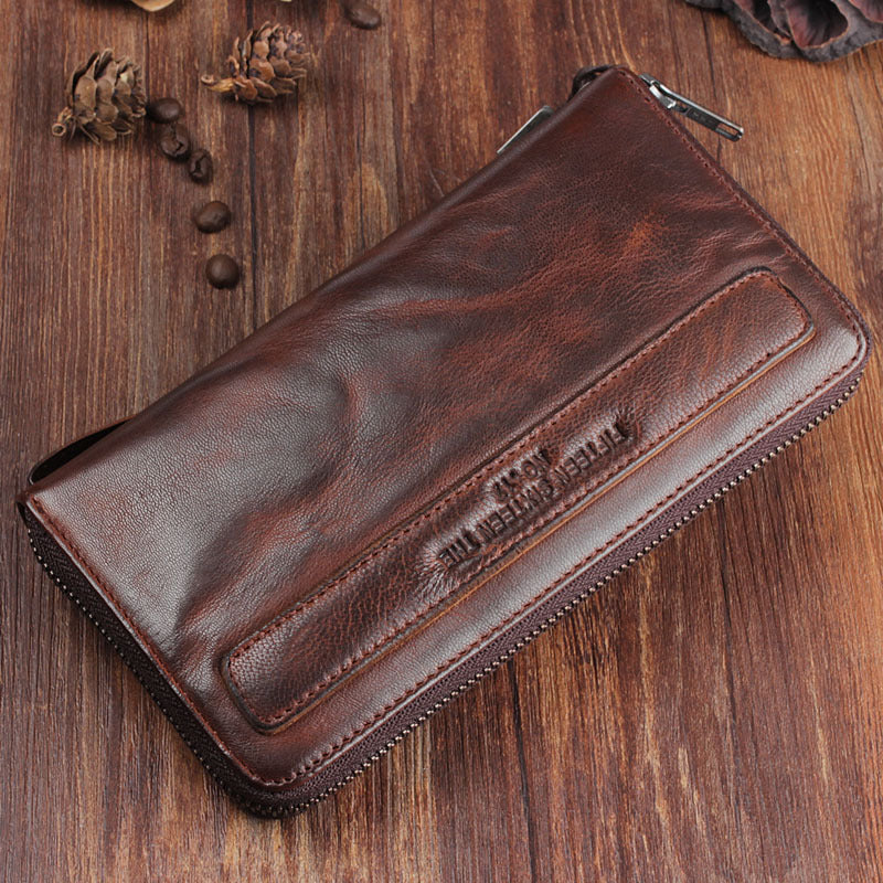 Handmade Sheepskin Retro Long Wallet