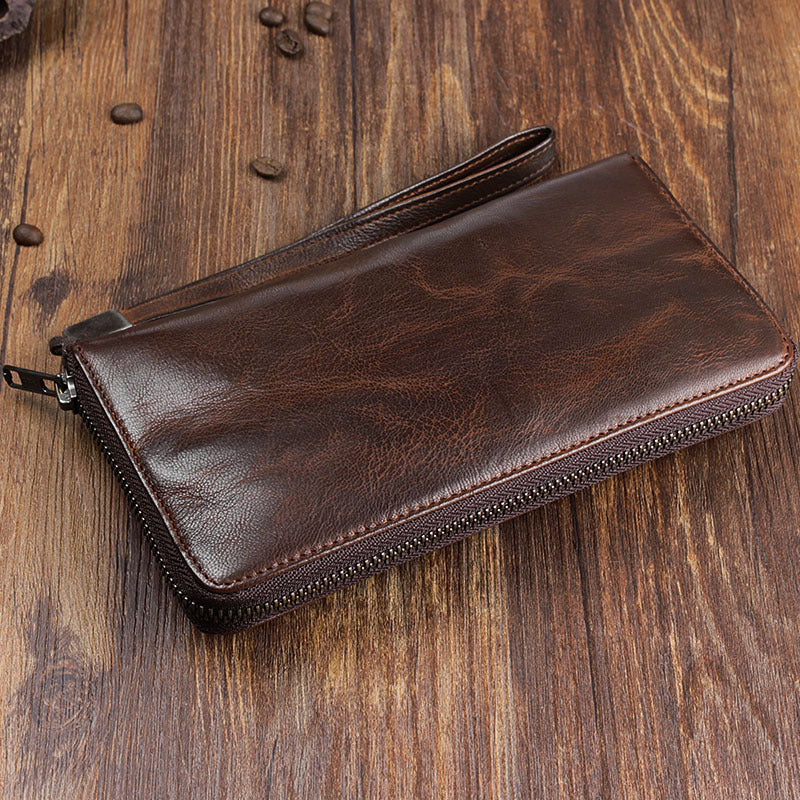 Handmade Sheepskin Retro Long Wallet