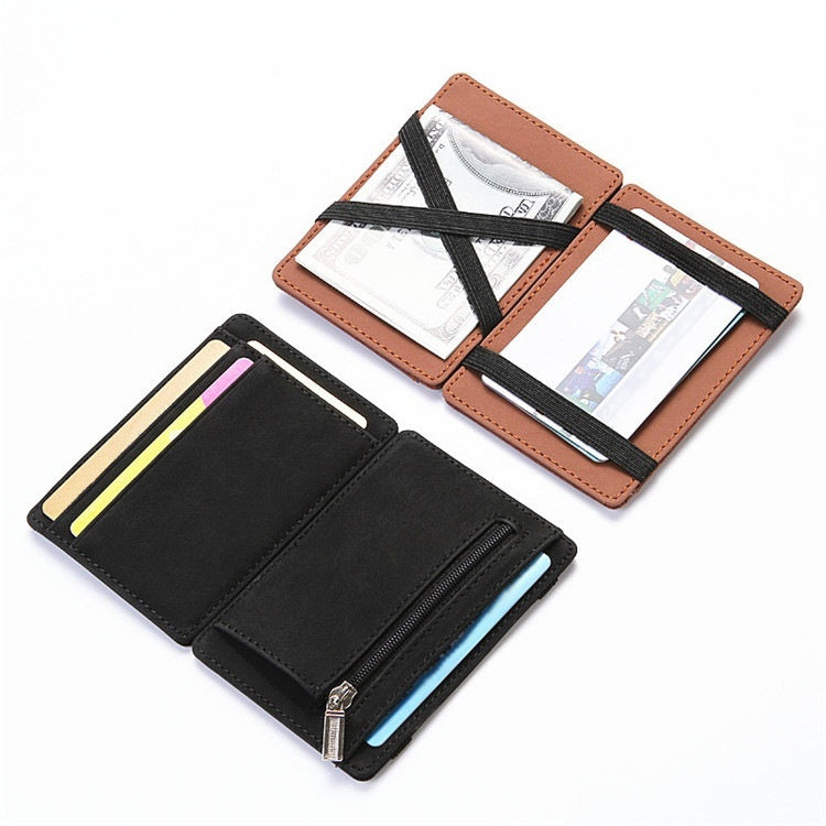 PU Creative Magic Wallet Flip Card Holder Men'