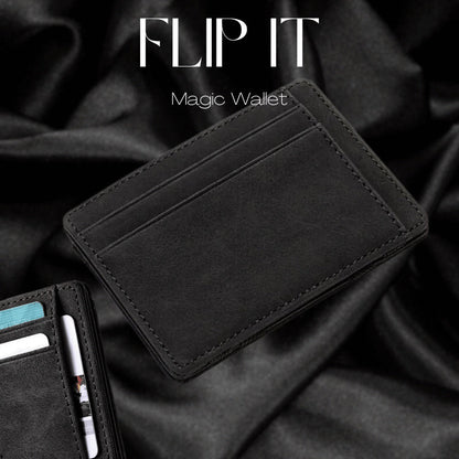 PU Creative Magic Wallet Flip Card Holder Men'