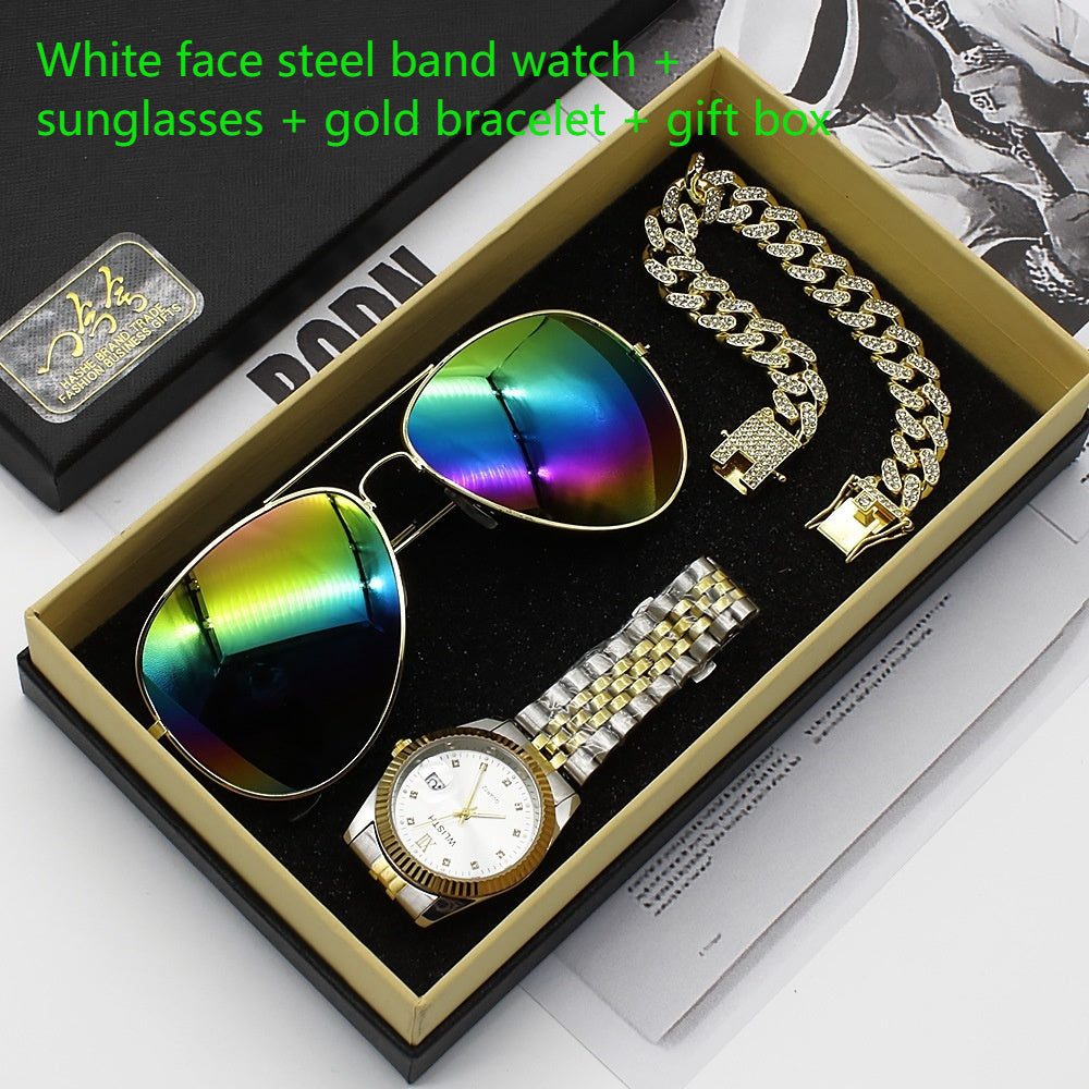 Wristwatch Glasses New Men's Watch Business Foreign Trade Sunglasses Watch Gift Box Suit