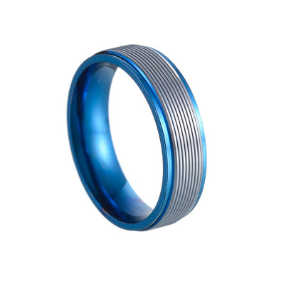 Jewelry 6mm Multicolor Threaded Titanium Steel Ring For Men