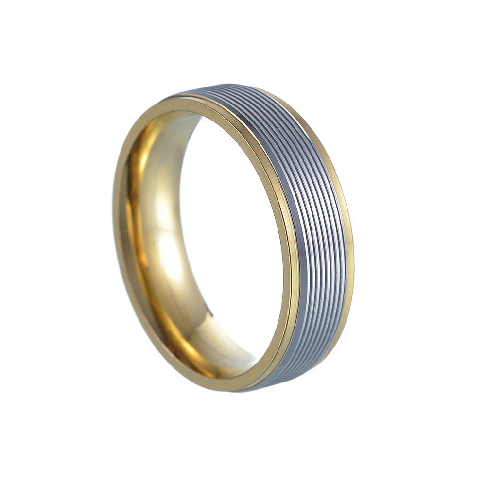 Jewelry 6mm Multicolor Threaded Titanium Steel Ring For Men