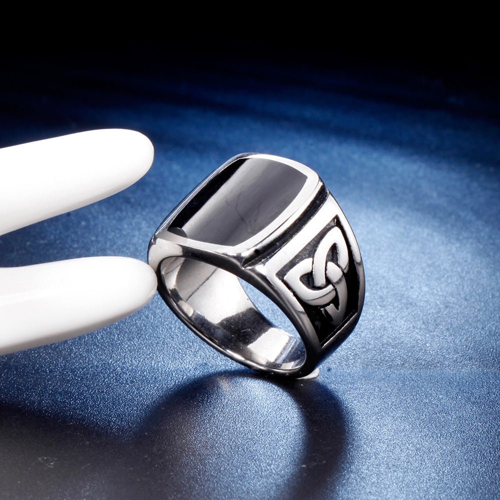 Vintage Men's Ring Jewelry Wholesale Black Dripping Men