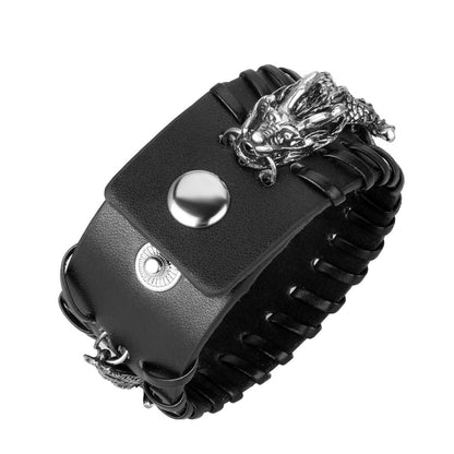 Creative COW Leather Alloy Faucet Bracelet Couples Bracelet Men