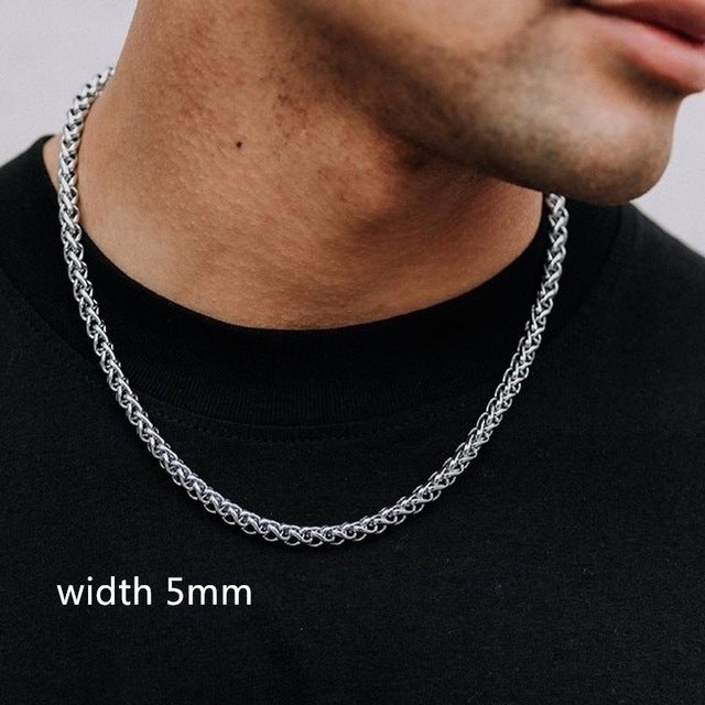 Necklace Chain Luxury Men Boy Jewelry Elegant Gold Color